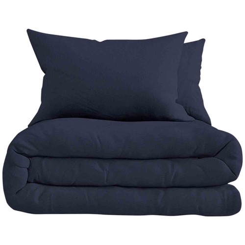 M&S Pure Brushed Cotton Bedding Set, King, Midnight Navy