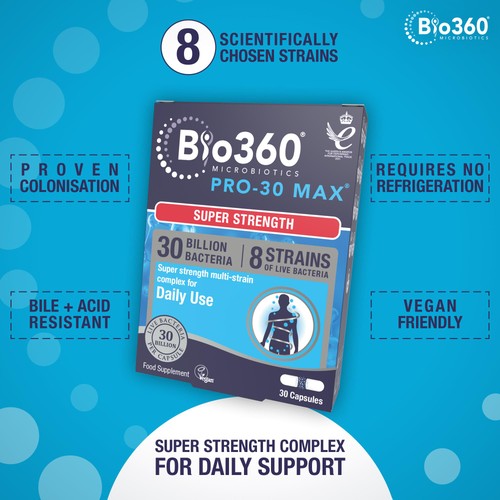 Natures Aid Microbiotics Pro-30 Max Super Strength Supplement Capsules 