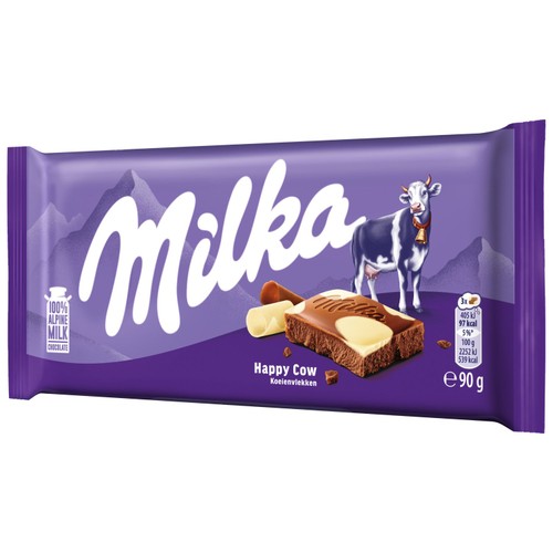 Milka Happy Cows Milk and White Chocolate Bar