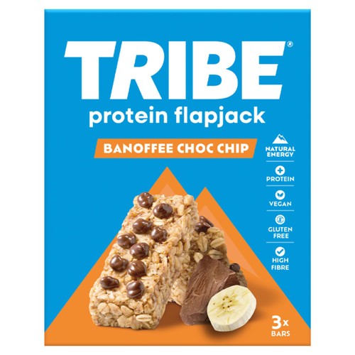 TRIBE Banoffee Choc Chip, Gluten Free Protein Flapjack Bar