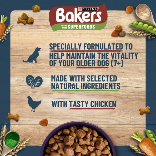 Bakers Senior Chicken with Vegetables Dry Dog Food 