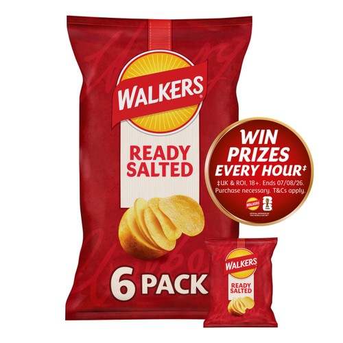 Walkers Ready Salted Multipack Crisps 6x25g