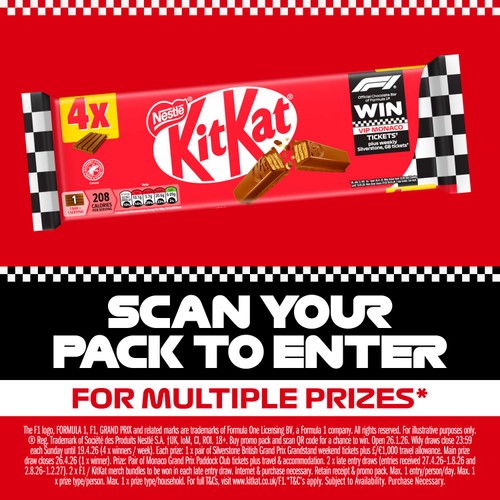KitKat 4 Finger Milk Chocolate Bar Multipack