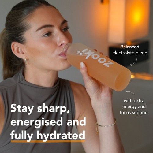 Zooki Electrolytes+ Energy & Focus, Peach Flavour