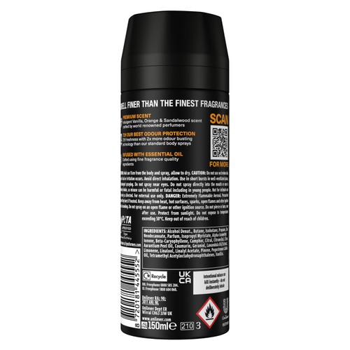 Lynx Fine Fragrance Collection Premium Deodorant Bodyspray Black Vanilla