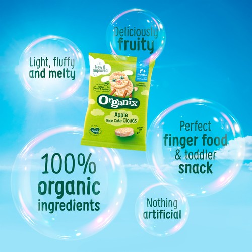 Organix Summer Fruits Rice Cake Clouds Baby Snack 7+ Months