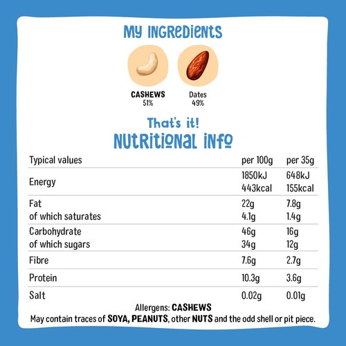 nakd. Cashew Cookie Fruit & Nut Bars Multipack