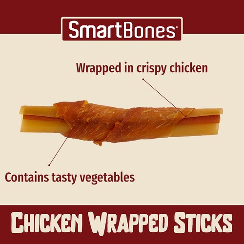 SmartBones 5 Chicken Wrapped Rawhide Free Sticks Dog Treats