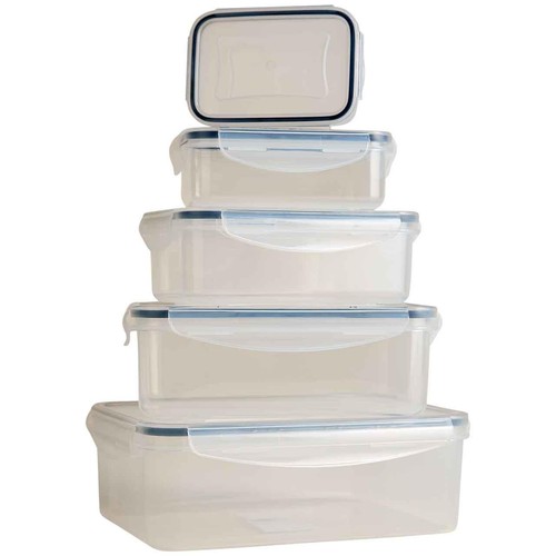 M&S Set of 5 Kitchen Storage Tubs, Black
