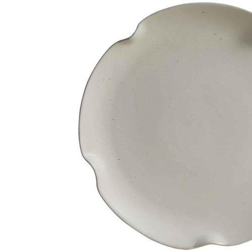M&S Crimped Scallop Dinner Plate, Cream