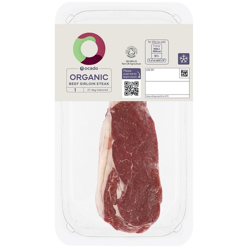 Ocado Organic 1 Beef Sirloin Steak