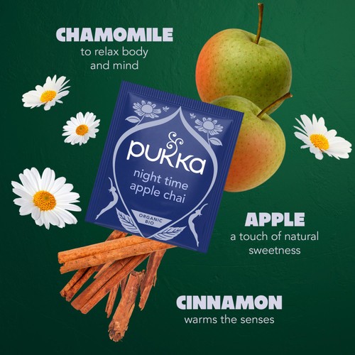 Pukka Herbs Organic Night Time Apple Chai 20 Herbal Tea Bags