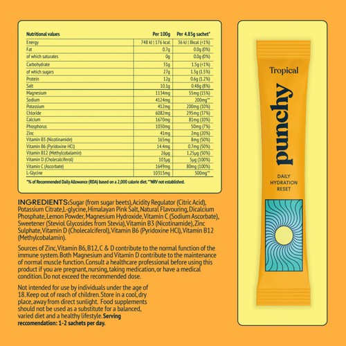 Punchy Tropical Electrolyte Sachets