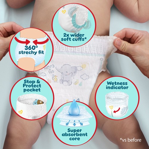 Pampers Premium Protection Nappy Pants, Size 6 (15kg+) Jumbo+ Pack