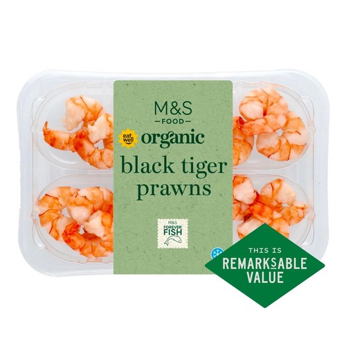 M&S Organic Black Tiger Prawns