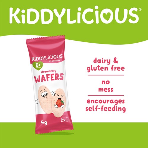 Kiddylicious Strawberry Maxi Wafers Baby Snacks Multi