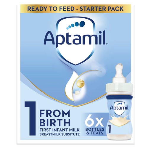 Aptamil 1 First Infant Baby Milk Formula Liquid Starter Pack Ready to Feed