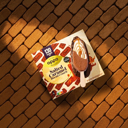 Oppo Salted Caramel Biscuit Crunch Low Calorie Ice Cream Sticks
