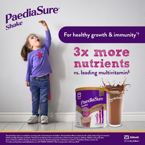 PaediaSure Shake Chocolate Nutritional Supplement Powder, 1-10 Yrs