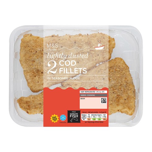 M&S 2 Lightly Dusted Cod Fillets
