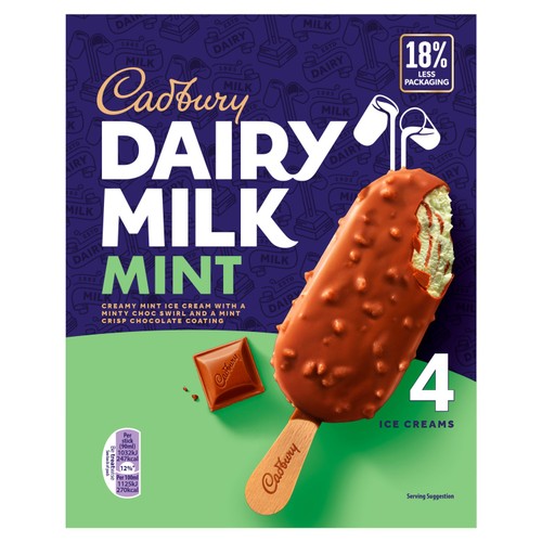Cadbury Mint Ice Cream Sticks 4x90ml