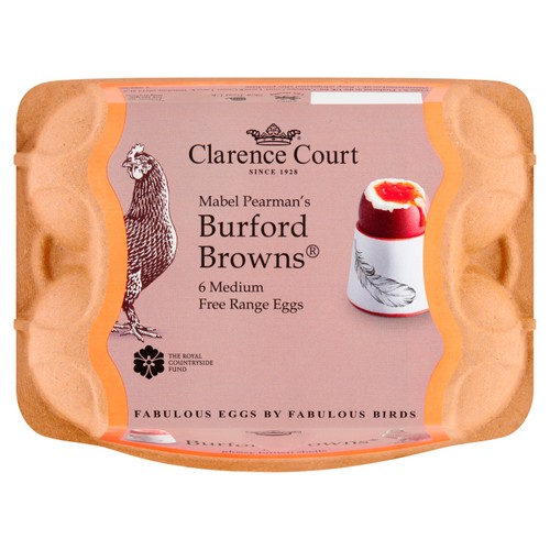 Clarence Court  Burford Brown 6 Medium Free Range Eggs