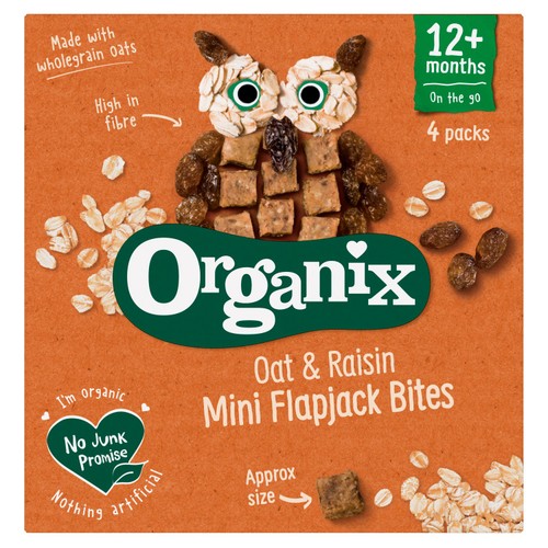 Organix Mini Oat & Raisin Flapjack Bites Toddler Multipack 12 months+