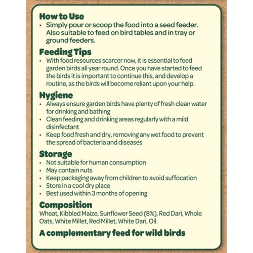 Peckish Natural Balance Seed Mix For Wild Birds