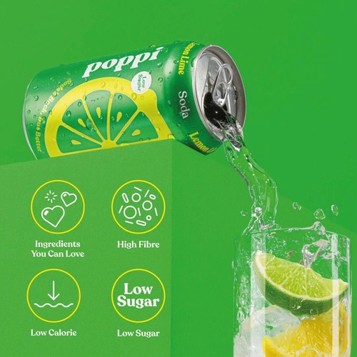 Poppi Lemon Lime Soda Cans