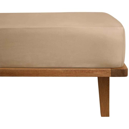 M&S Cotton Rich Fitted Sheet, Super King, Biscuit