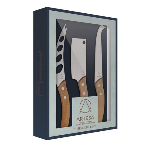Artesa Cheese Knives with Acacia Wood Handles
