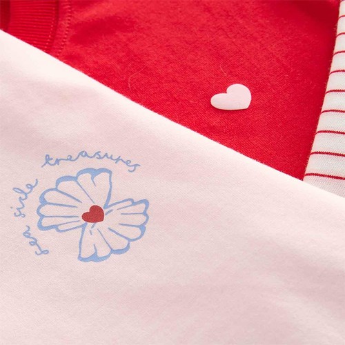 M&S Girls Pure Cotton Seaside Tops, 3-4 Years, Pale Pink