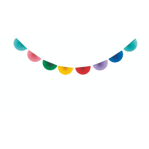 Colourful Scalloped Paper Fan Garland