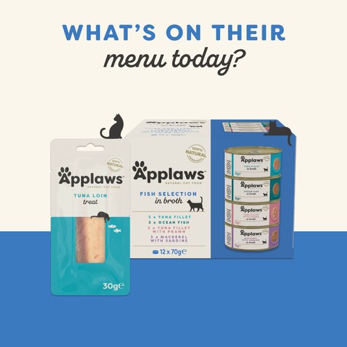 Applaws Natural Wet Cat Food Tuna Fillet Multipack Pouches in Broth