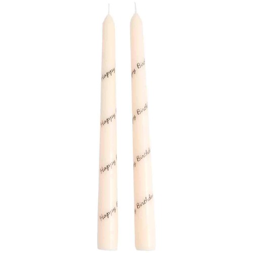 M&S Collection Happy Birthday Dinner Candles, White