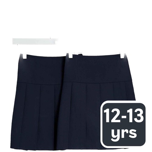 M&S 2Pk Pleated Skirt, 12-13 Years, Navy
