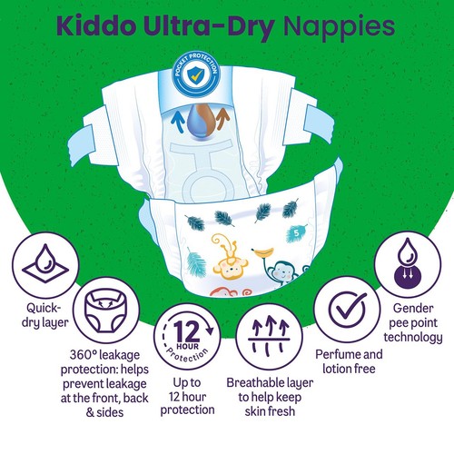 Ocado Kiddo Ultra-Dry Nappies Size 5 (11-16kg)