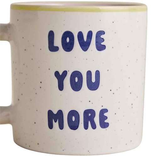 M&S Love You More Slogan Mug, Natural Mix