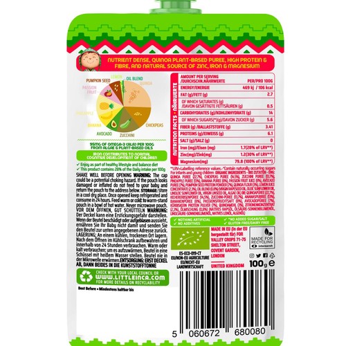 Little Inca Quinoa Hummus Baby Food Pouch 8 months+