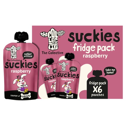 The Collective Suckies Raspberry Kids Yoghurt Pouch Multipack, 6 x 90g