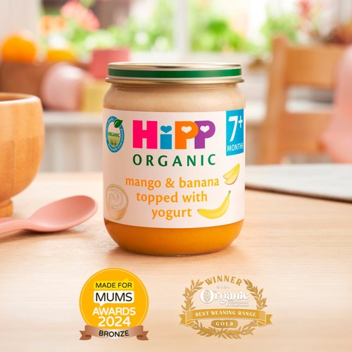 HiPP Organic Mango & Banana Topped with Yogurt Baby Food Jar 7+ Months