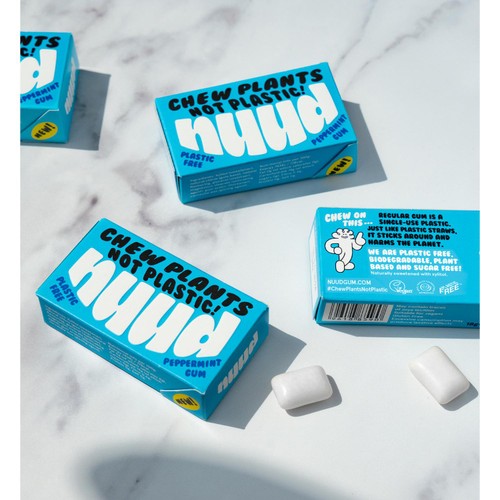 Nuud Plastic Free, Sugar Free Peppermint Chewing Gum