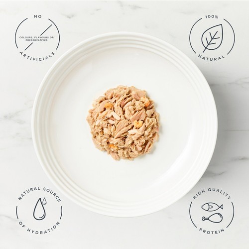 Encore Natural Wet Cat Food Tin Tuna Fillet with Shrimp in Broth