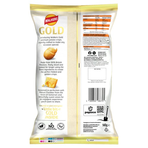 Walkers Gold Somerset Mature Cheddar & Onion