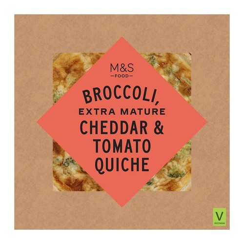 M&S Brocolli, Extra Mature Cheddar & Tomato Quiche