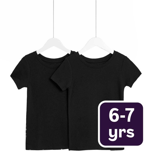 M&S Unisex, Heatgen Thermal Tops, 6-7 Years, Black