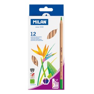 MILAN Box 12 hexagonal colour pencils with thick lead