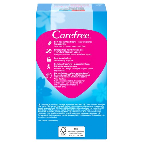 Carefree Cotton Fresh Scented Breathable Pantyliners Single Wrapped