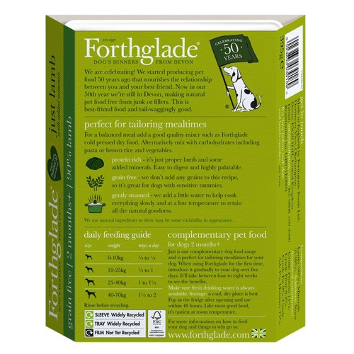 Forthglade Complementary Grain Free Wet Dog Food Just 90% Lamb
