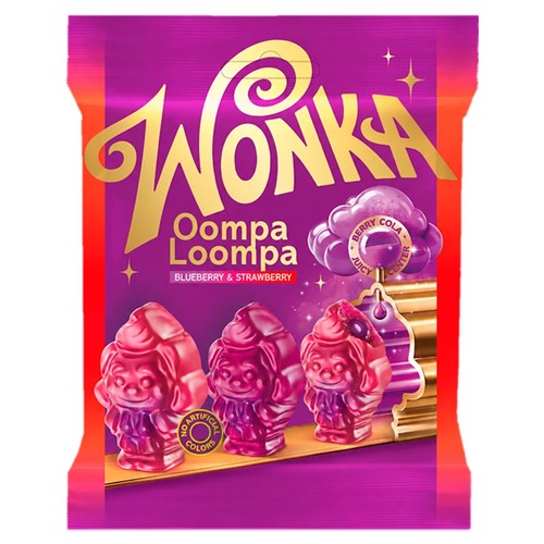 Wonka Gummies Oompa Loompa Blueberry and Strawberry Sweets